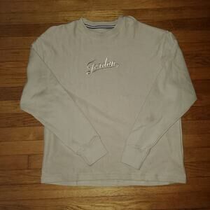 Jordan Men Beige Long Sleeve Shirt Size M
